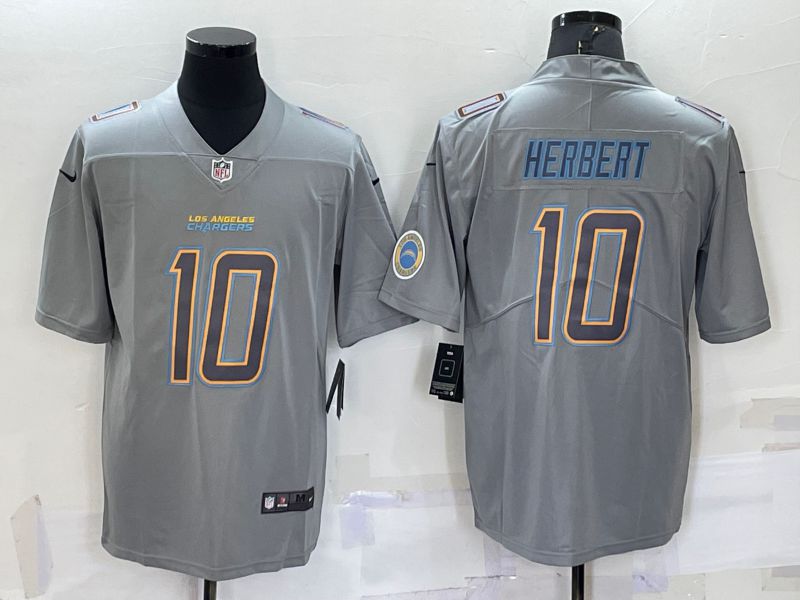 Men Los Angeles Chargers 10 Herbert Grey 2022 Nike Limited Vapor Untouchable NFL Jersey